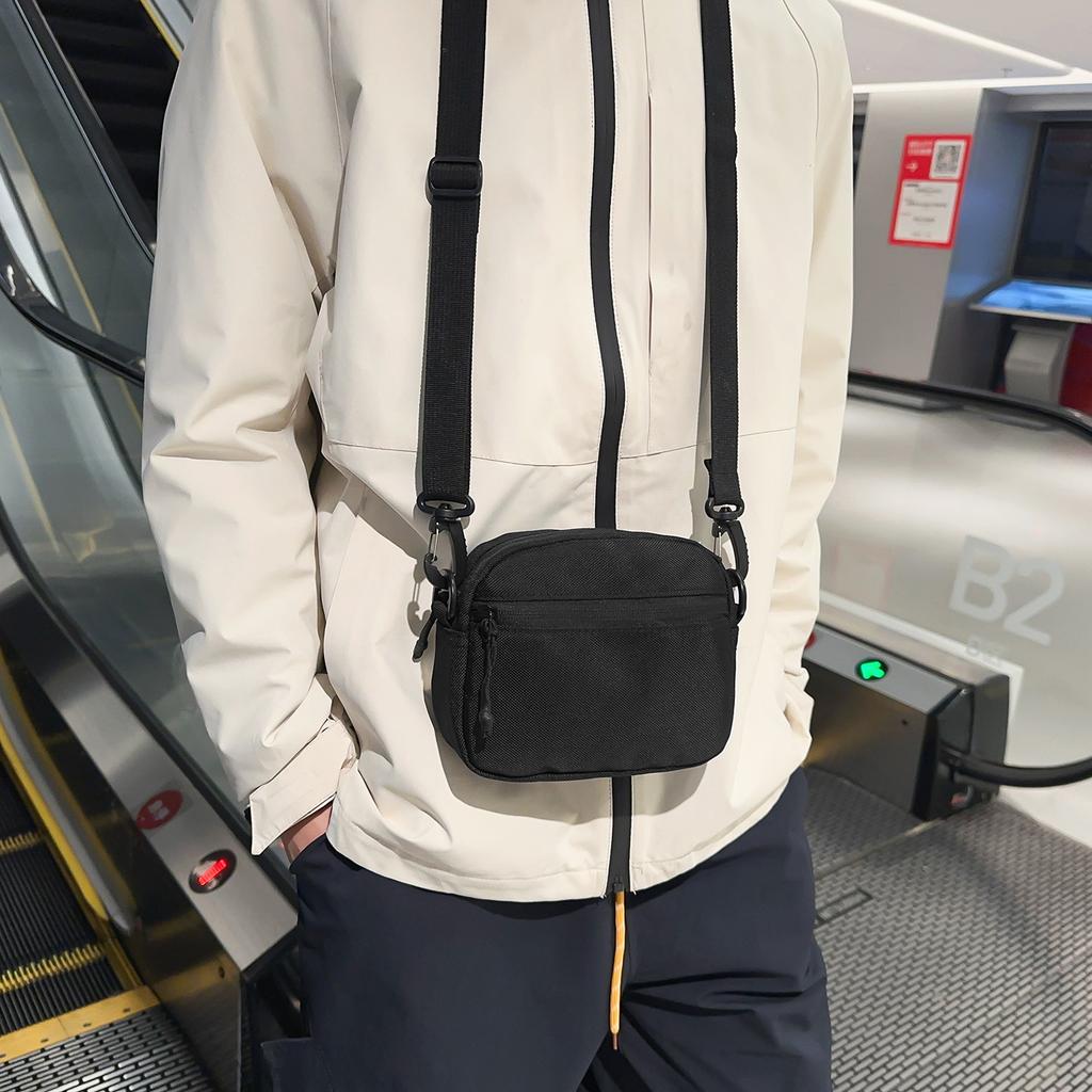 Crossbody Bag Men's Black Casual Mobile Phone Bag Shoulder Bag Women's Simple Small Satchel Trendy Brand Men's Backpack