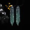 Beliebter Schmuck Luxus glänzender Strass lange Fransenohrringe