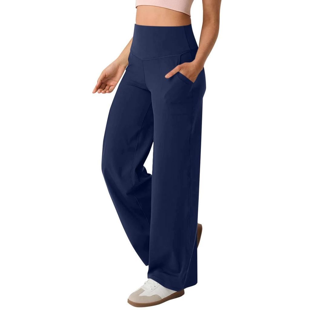 Pantaloni da Yoga Larghi da Donna Elasticizzati Vita Alta Gamba Svasata Leggings Pantaloni Activewear