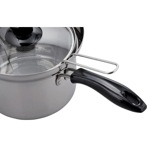 Wahei Freiz One Handed Pot 18cm with Colander IH Compatible Stainless Steel Nabeya Daisaku NR-7731