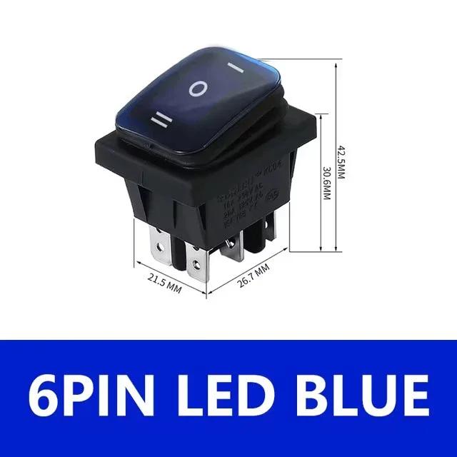 

2 шт. KCD4 IP65 Водонепроницаемый клавишный переключатель 16A 6-контактный ВКЛ ВЫКЛ ВКЛ Нажимной переключатель Автомобильные лодочные кнопки-переключатели со светом 12V&2PCS синий