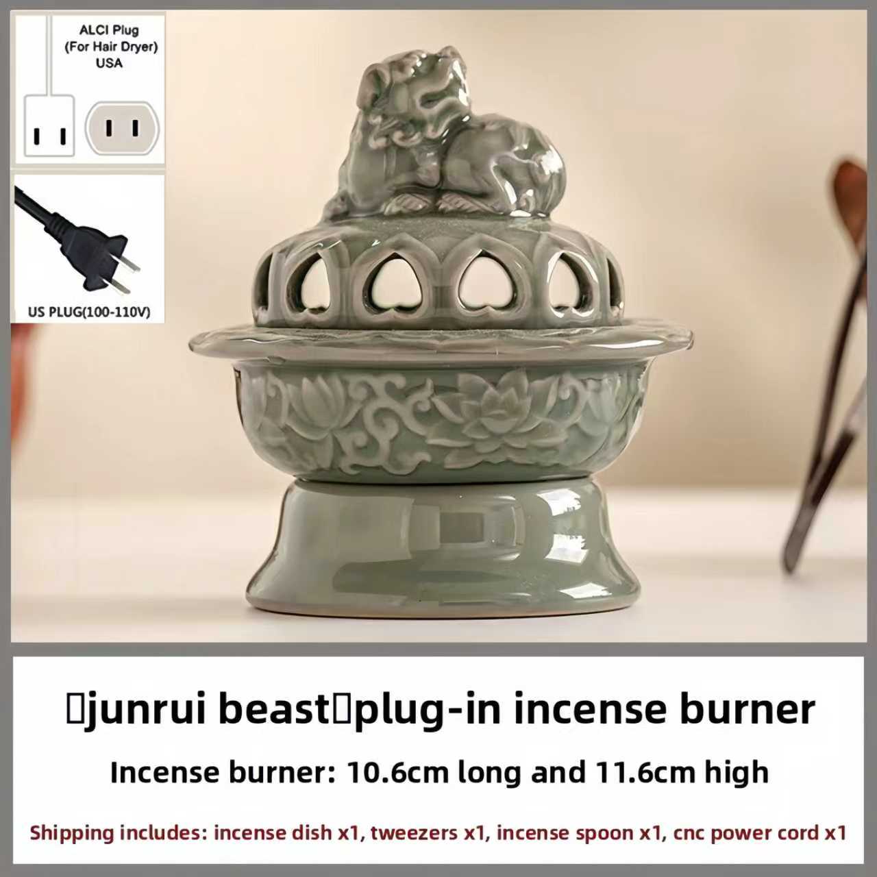 

Ceramic Suanni Incense Burner Electronic Aromatherapy Device With Timer Temperature Control For Indoor Night Use Decor