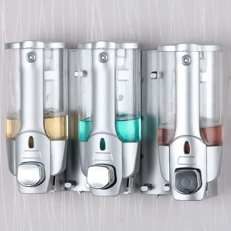 Wall Mounted Manual Three Shampoo Dispensers Hotels Liquid Shower Soap Dispenser