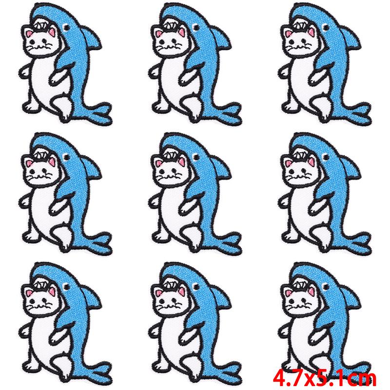 10Pcs/Lot Animal Embroidery Patch Iron On Patches For Clothing Cartoon Embroidered Patches For Clothes Cute Cat Patch Applique