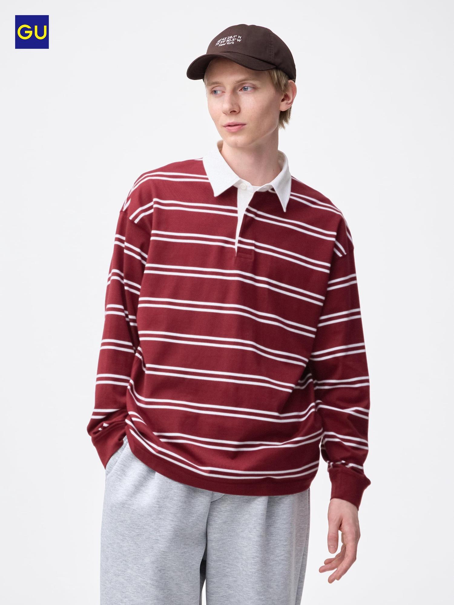 

Uniqlo Gu Lugger Shirt Stripe 18 WINE/UNISEX S