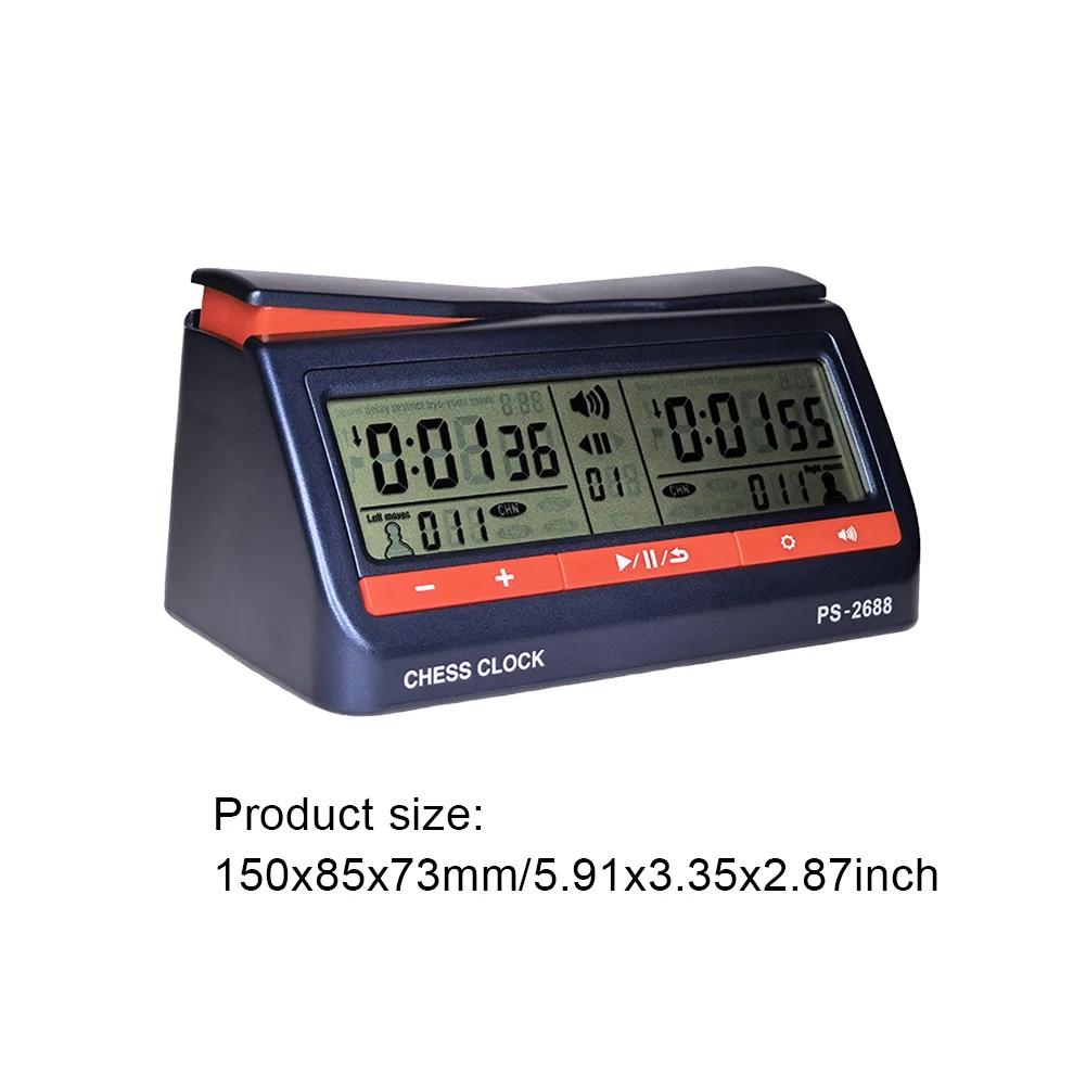 Board Game Clock USB Charging Chess Clock Hour Meter Stopwatch with Delayed Countdown Function for International Chess