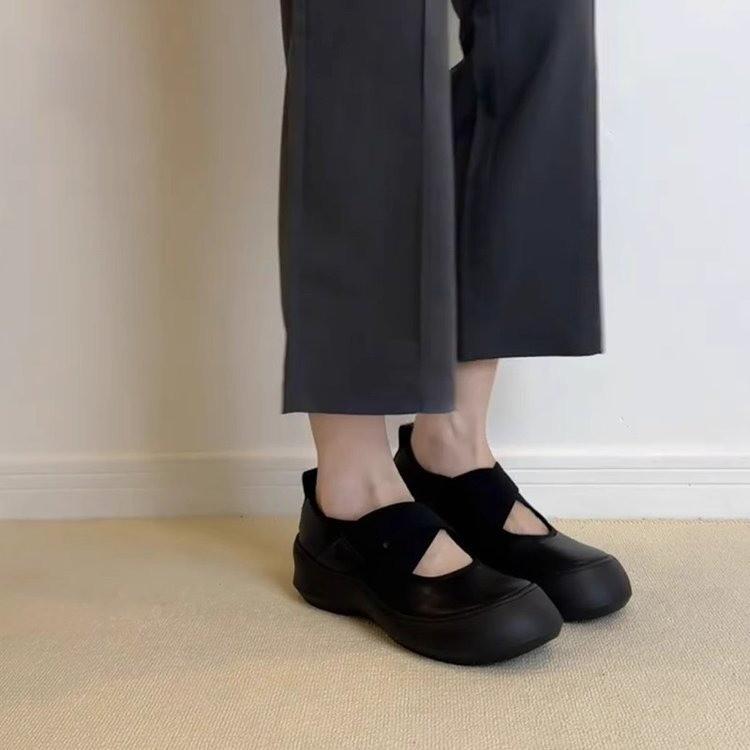 Fashion Retro Woman Shoes Casual Female Sneakers Clogs Platform Flats Modis All-Match Creepers Summer Cross Dress 2025 New Mary Janes Ru
