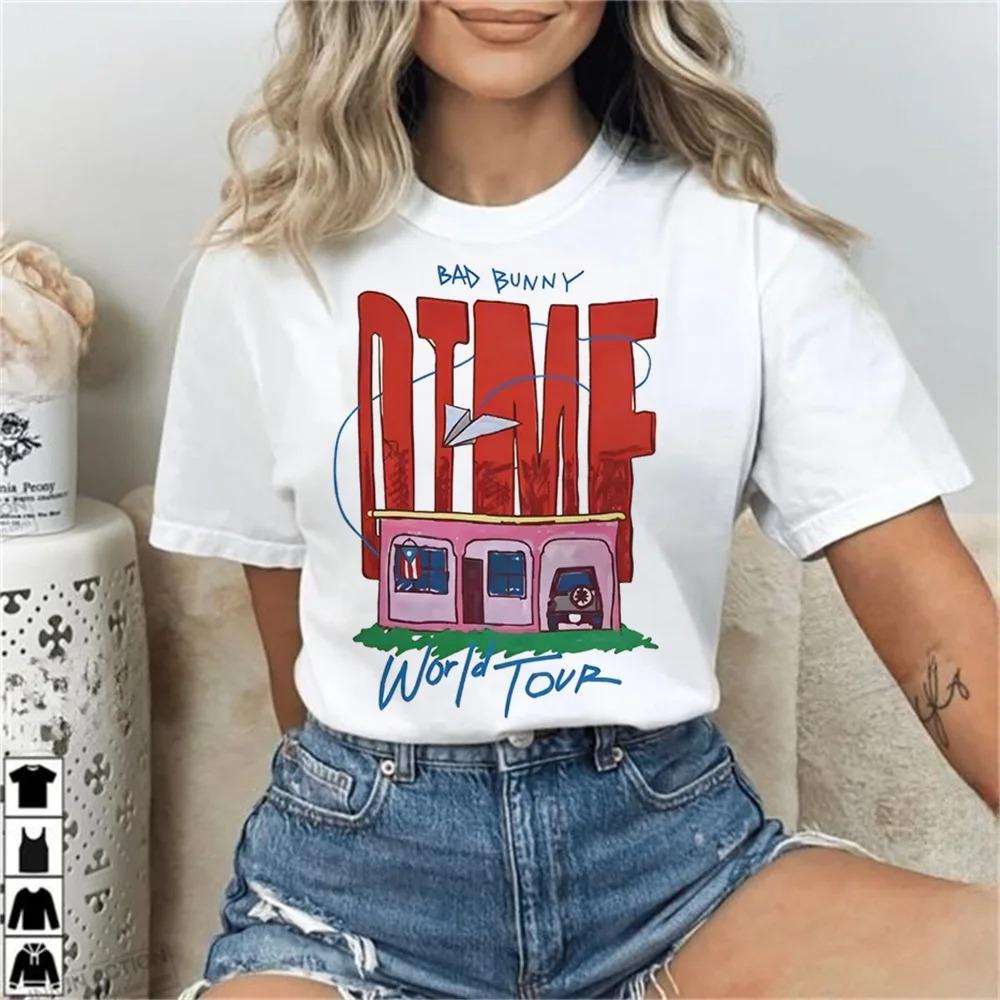 Bad Bunny tshirt women Y2k graphic Digital Graphic Pop Culture Pastel t-shirt 2000s Vintage Pastel Grunge Vibrant Colors Design S