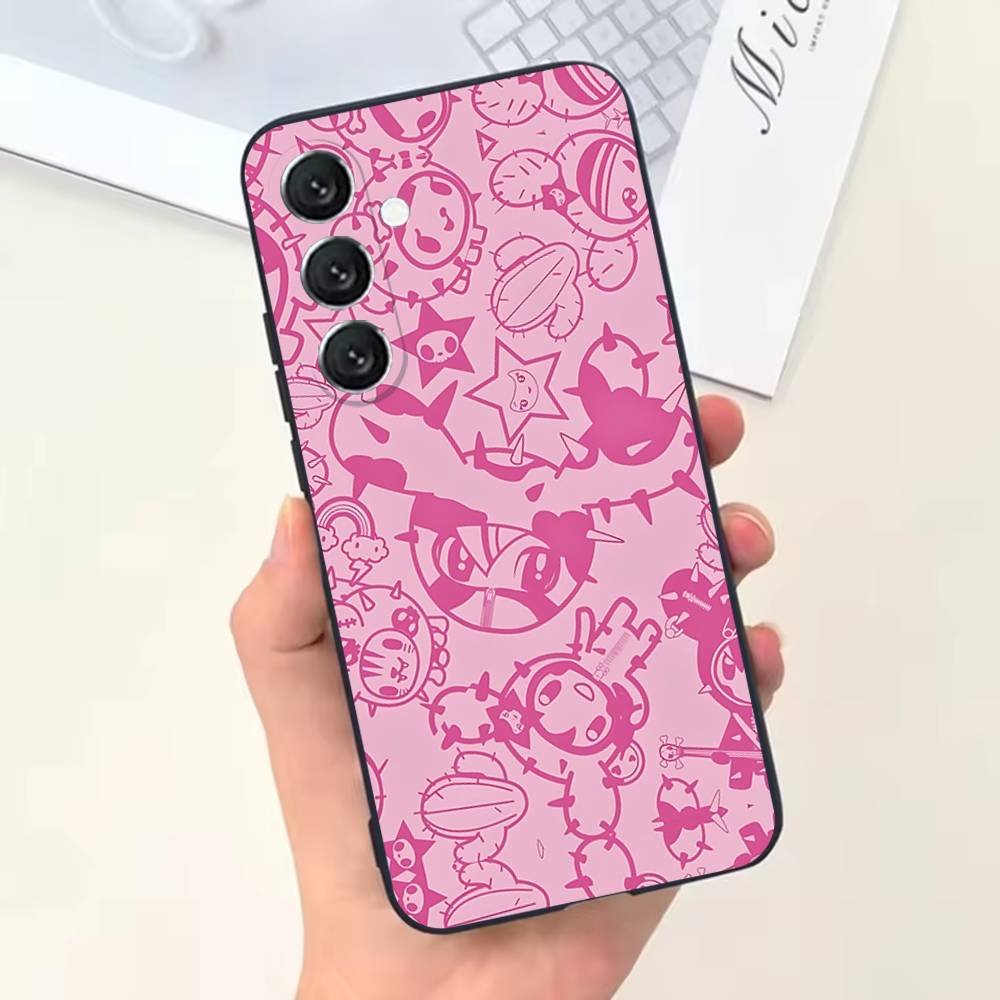 

Japan T-Tokidokis CUTE For Samsung Galaxy A73,31,32,72,41,53,52,71,22,5G,Note,J7,8,9 Soft Black Phone Case SamsungA72