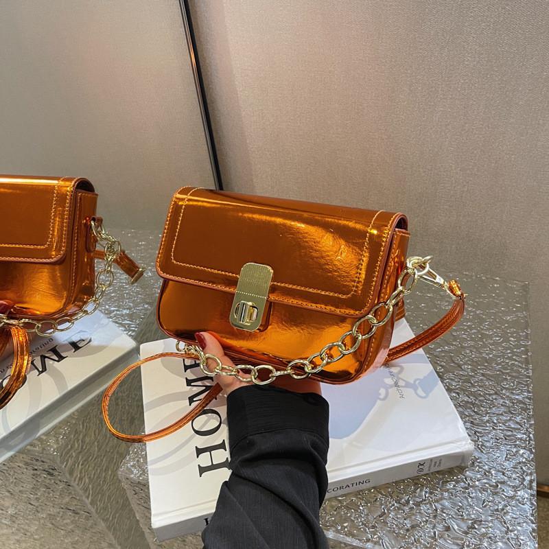 Stylish Pu Leather Chain Bag For Women Trendy Square Crossbody And Shoulder Bag