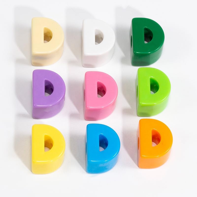10PCS Colorful 26 Letter Beads 20mm Loose Beads Big Hole DIY Jewelry Making Kit Bracelet keychain for Educators to Learn Letters