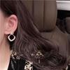 Korean-Style S925 Sterling Silver Rhombus Pearl Dangle Earrings for Women