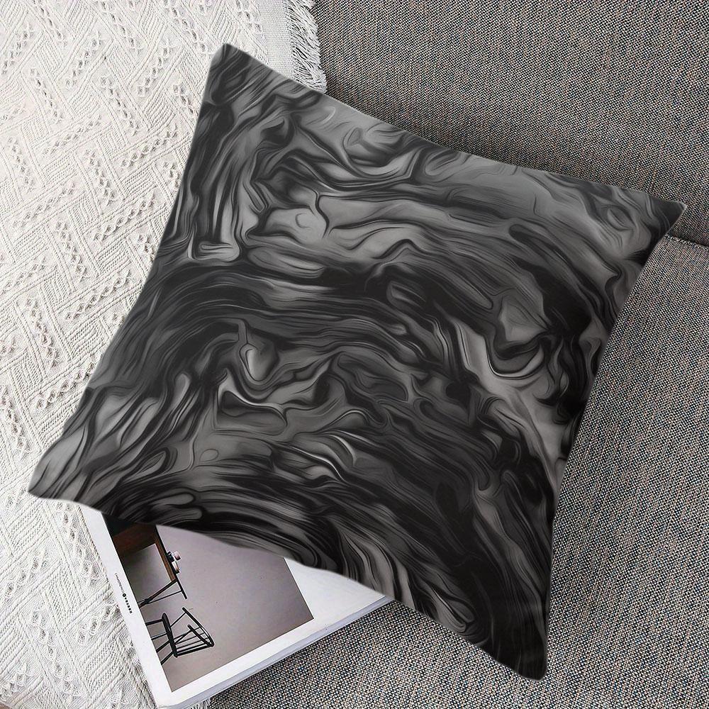 Black Ripple square Jacquard Pillow Cover for Sofa Office Waist Cushion Cover Home Decorative Pillowcase