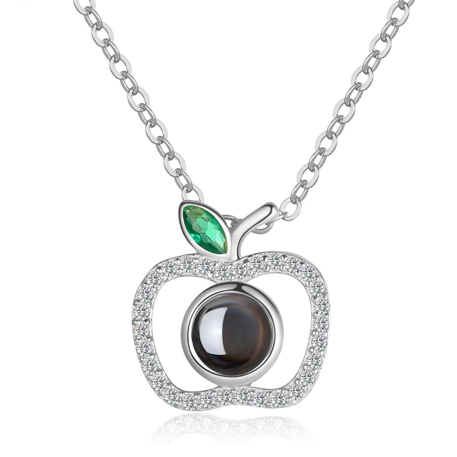 Кулон-проектор  Я люблю тебя  на 100 языках - Ювелирное изделие с настраиваемым фото, Идеально для рождественского подарка