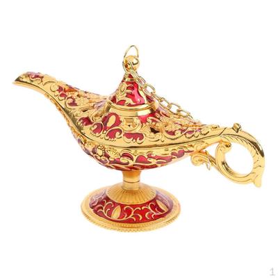 Lesklá vintage kovová světlá stolní lampa s přízvukem v arabském stylu