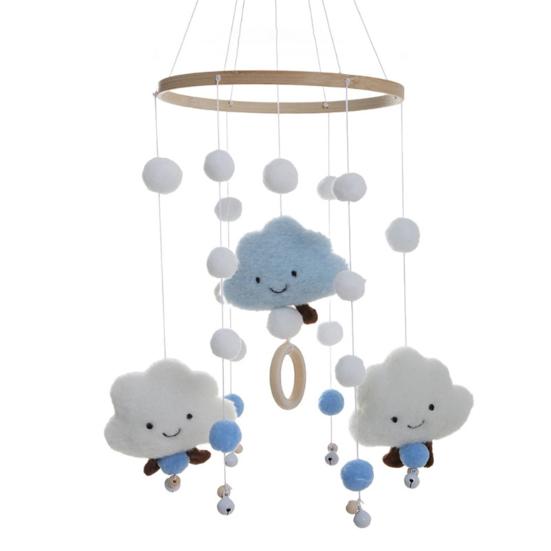 Useful Exquisite Wooden Ring Sturdy Newborn Crib Bed Bell Birthday Gift Wind Chime