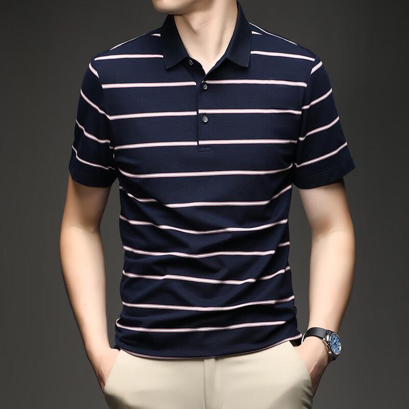 Firstview Men s Striped Short-Sleeve Polo Shirt M
