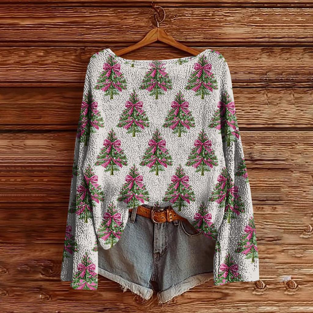 Women's Round Neck Lightweight Sweater Casual Long Sleeve Knit Pullover