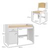 Children's Desk with Chair, Drawer, Cupboard, for Ages 3-6, 80 x 39 x 59 cm, White