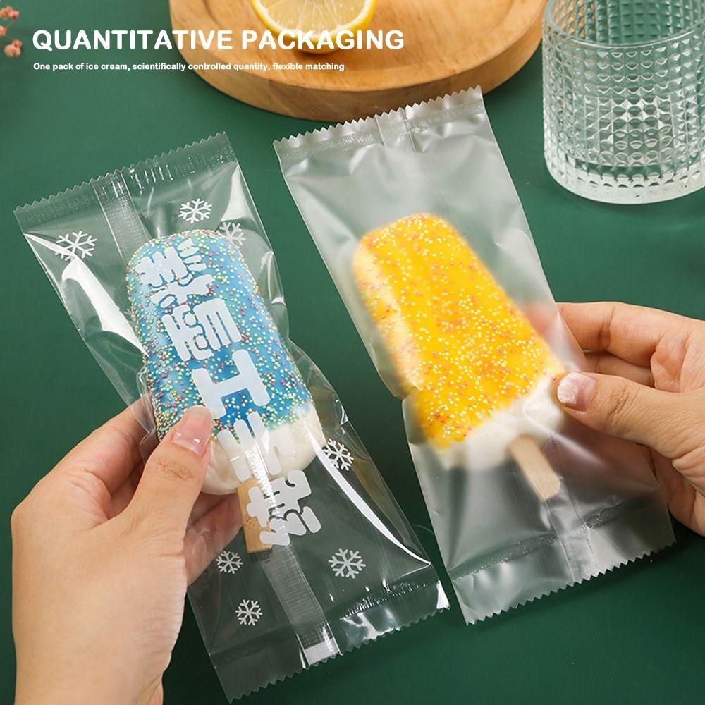Cute 100Pcs Packaging Bag Homemade DIY Ice Popsicle Bag Disposable Plastic Ice Cream Bags Ice Popsicle