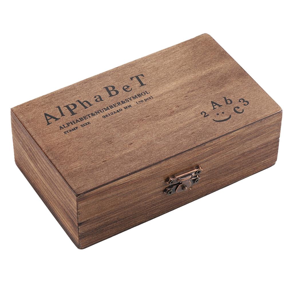 70 Stück Stempelset Angenehme Haptik Rutschfest Buchstaben Zahlen Holzstempelset für DIY Bastelkarte