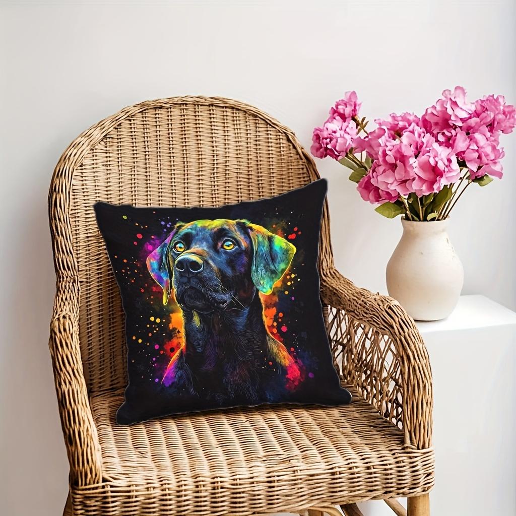 Black Labrador Cushion Covers Bedroom Sofa Square Pillowcase Living Room Chair Pillow Covers Print Home Decor Gift