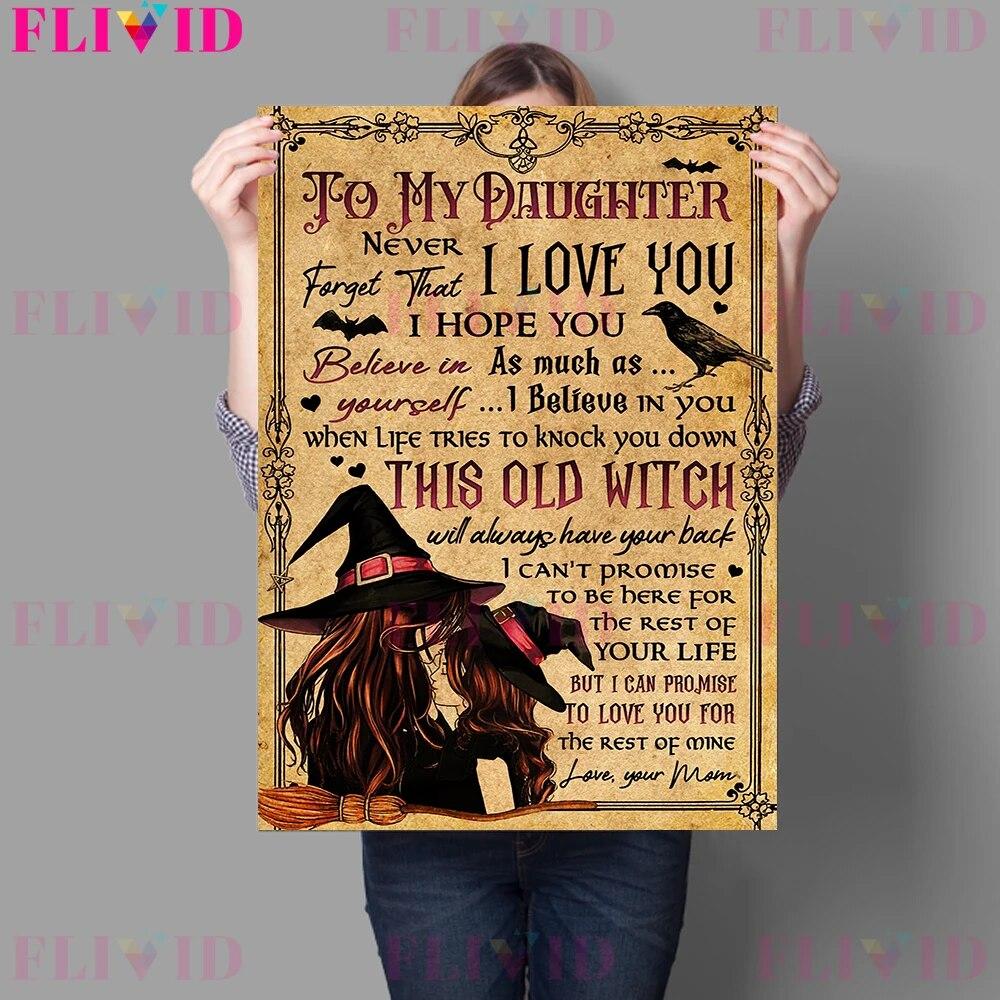 Black Cat Curse Witch Art Prints Moon Birds Witch And Wicked Wicca Inn Poster And Prints Decor Wall Art Canvas Painting No Frame