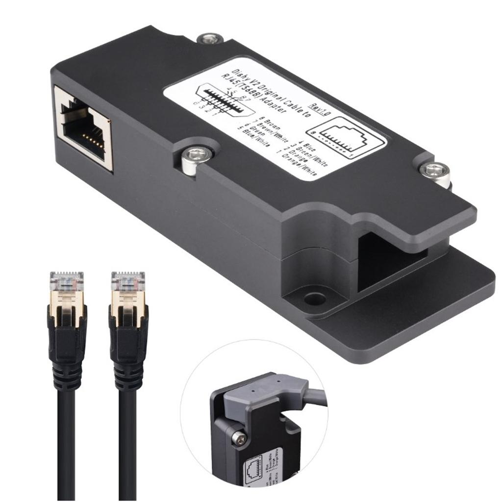 Adaptér kabelu Dishy na RJ45 ABS Obdélníkový adaptér kabelu satelitní antény pro Starlink