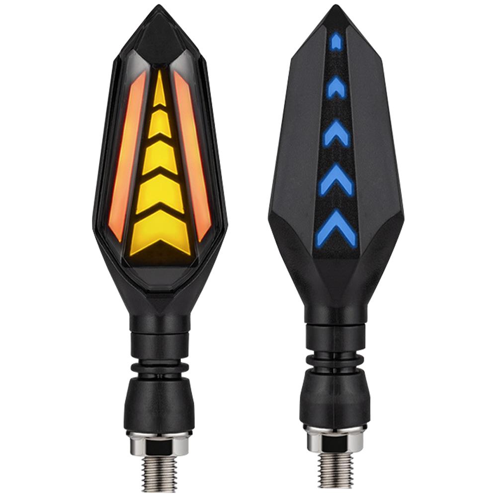 2Pcs Motorcycle LED Turn Signal Light Flowing Turn Signals Flashing Blinker Indicator Lamp DRL Daytime Running Lights for Yamaha