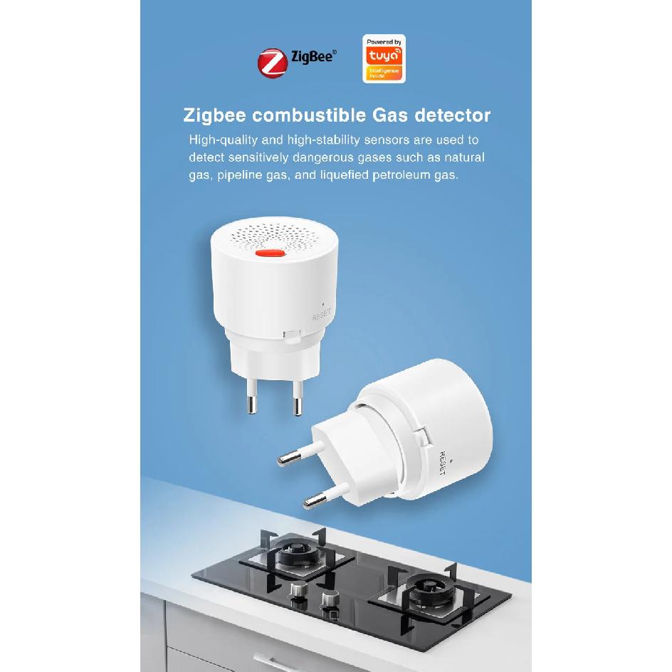WIFI/zigbee Natural Gas Sensor Combustible Household Smart LPG Gas Alarm Detector Leakage Sensor Fire Safety Work with Tuya App