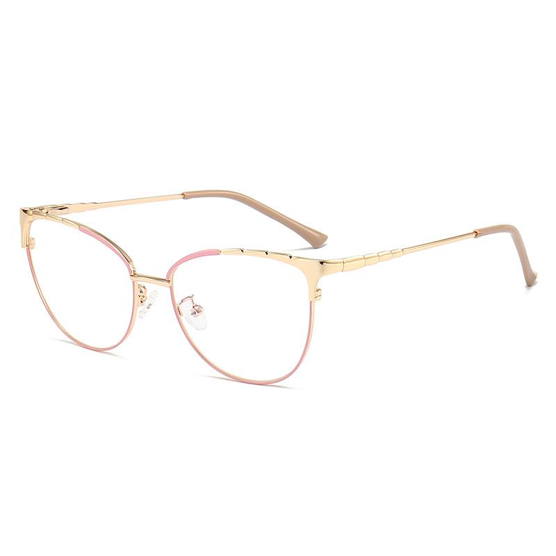 New Metal Anti Blue Light Glasses Flat Lens Eyeglasses Frames Women Men Fashion Luxury Brand Eyewear Glasses Frame