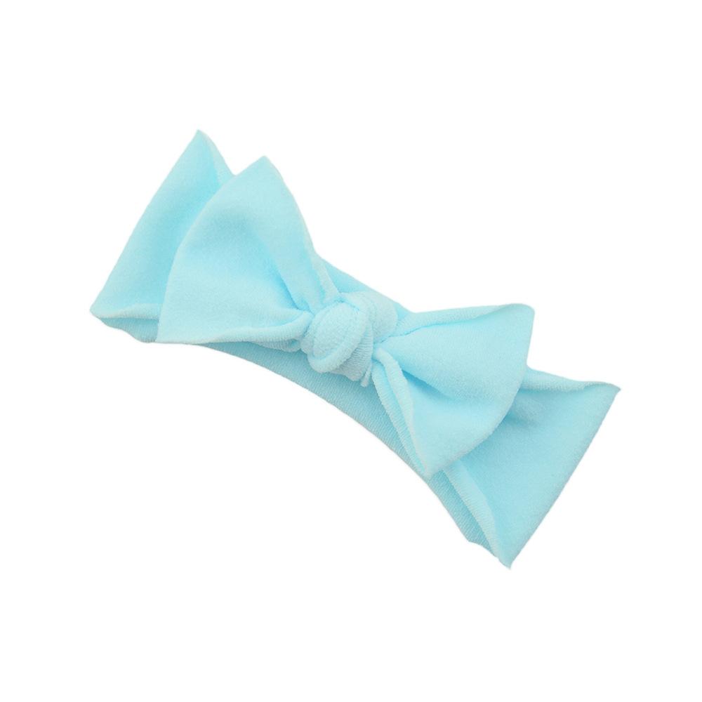 Çocuk Naylon Dikişsiz Fiyonklu Saç Bandı Elastik Saç Bandı Bebek Başlığı Bebek Saç Aksesuarları Düz Renk Düğümlü Saç Bandı