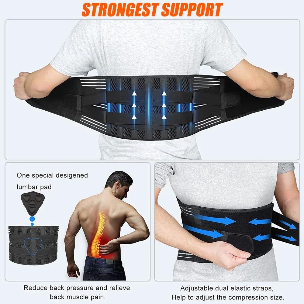 1Pcs Back Support Belt For Men Women Adjustable Lumbar Waist Brace Sciatica Relief Breathable Straps