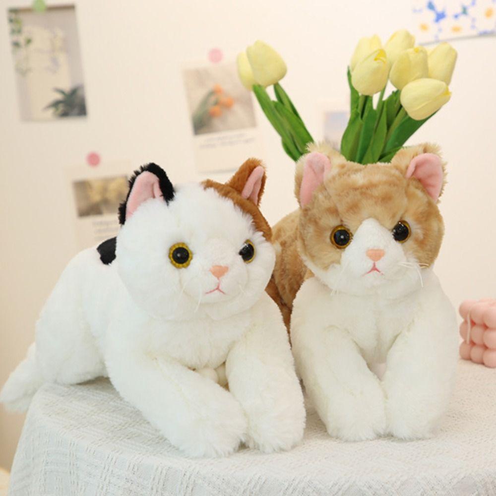 50cm Size Imitation Lying Cat Plush Toys Hairy Texture Realistic Cat Plush Toy Birthday Gift