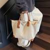 Summer hand-carried canvas bag women's new commuter single shoulder hand-carried large-capacity tote bag