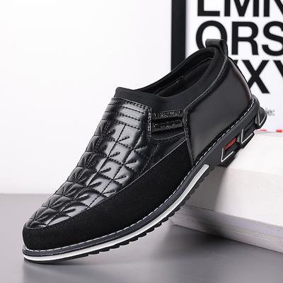 Men's Leather Shoes Slip On Casual Shoes Classic Office Work Men Shoes Pu Leather Driving Loafers Business Soft Sole Dress Shoe