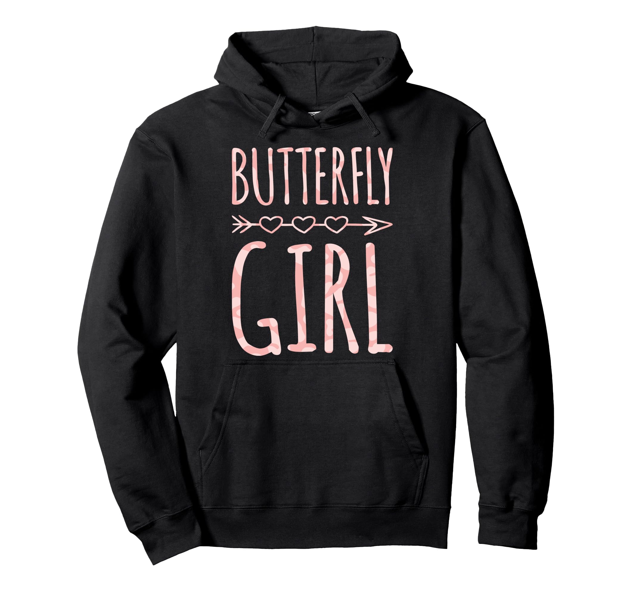 

Butterfly Girl Bohemian Style Heart and Arrow Graphic Hoodie чёрный