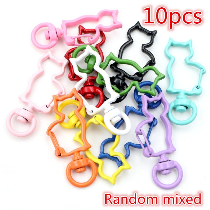 10pcs Random Mixed Snap Hook Trigger Clips Buckles For Keychain Lobster Clasp Hooks for Necklace Key Ring Clasp Jewelry Supplies