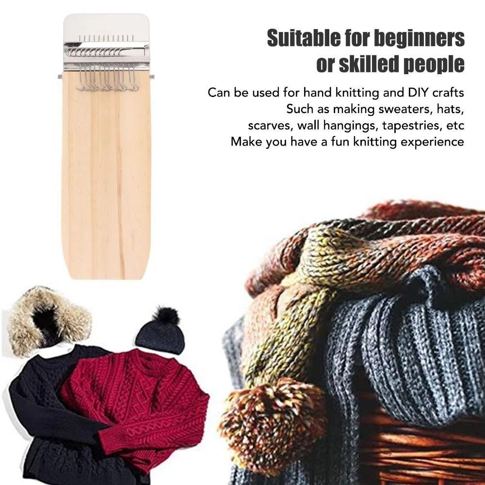 Clothes Mending Wooden Mini Loom Rectangular Quickly Makes Speedweve Darning Loom Portable Mending Loom Fun Weaving