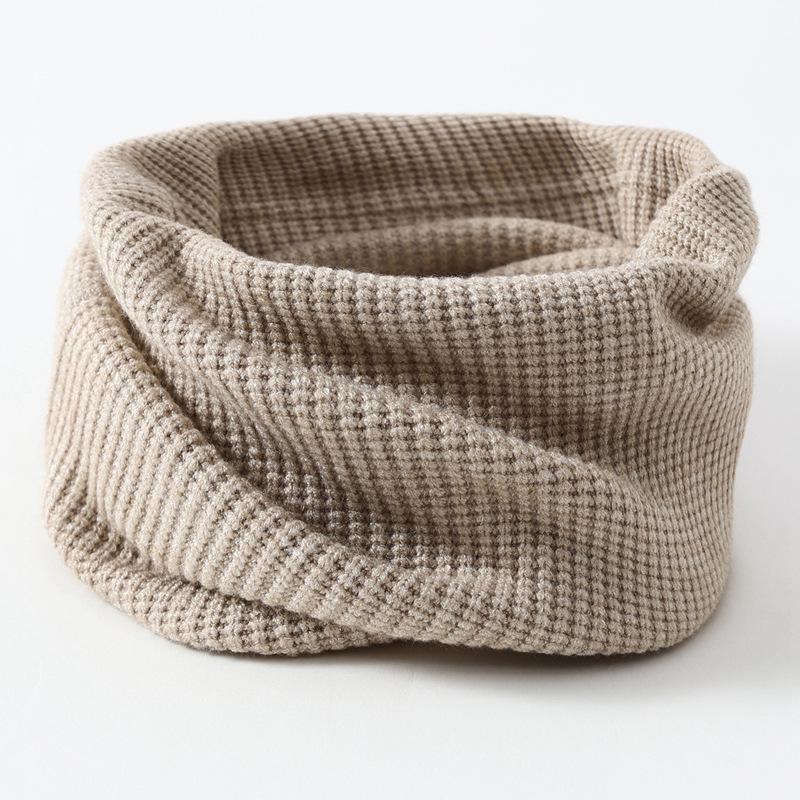 Chunky Wool Vertical Stripe High-Collar Neck Warmer Scarf – Autumn/Winter Cold-Proof Dickey