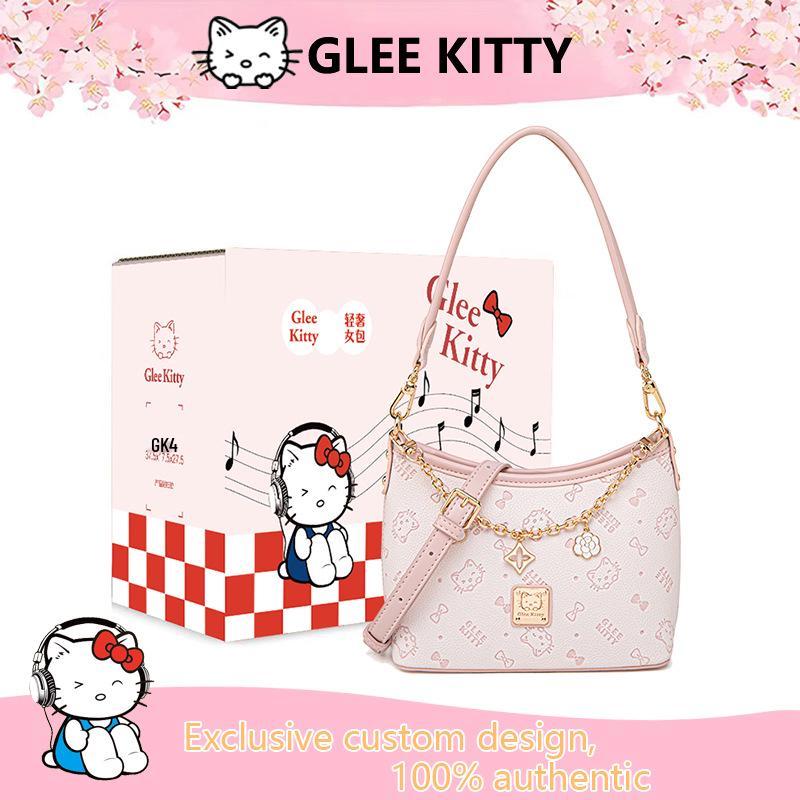 

GLEE KITTY Fashion Korean Style Dumpling Shoulder Bag 2025 - Embossed High-End Commuter Handbag 19x9x15.5 cm