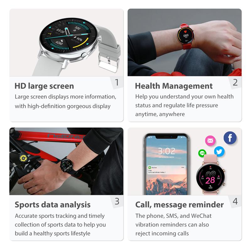 Bluetooth Anruf Smartwatch Damen EKG+PPG Multi-Sportmodus Fitnesstracker Wasserdicht Mode Damen Smartwatch Für Huawei