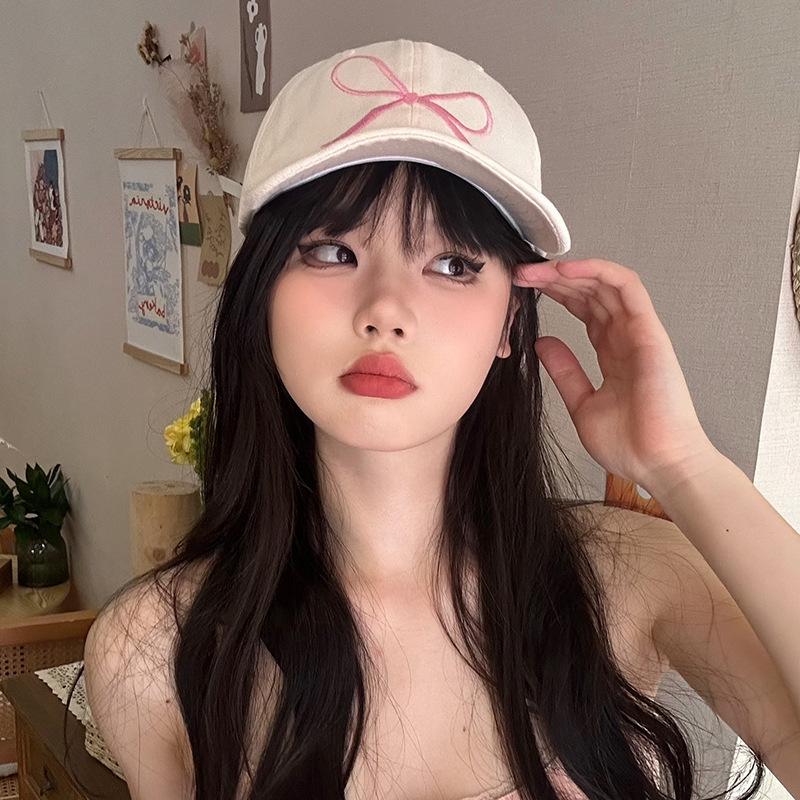 Sweet Butterfly Embroidery Cap Women's Spring and Summer Wide Brim Outdoor Sun Hat Student Versatile Running Sports Baseball Cap