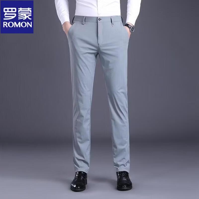 

ROMON Men s Summer Straight Leg Casual Trousers 38