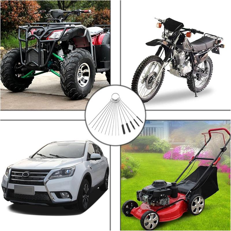 Carburetor Cleaning Tool Carbon Dirt Jet Remove Brushes Needles for Car Motorcycle Moped Scooter ATV Carb Jets Wire Cleaner Kits