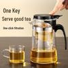 Elegant Glass Teapot Set with Detachable, Washable, Heat-Resistant Filter, and Gift Cup - Customizable Logo Option