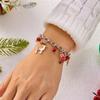 Christmas Red Green Bells Chain Bracelet Deer Bulb Crutch Santa Claus Tree Snowman Wreath Snowflake Bangle Jewelry For Women Men