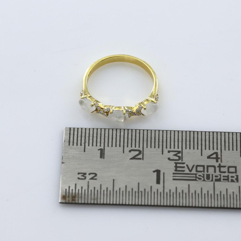 Gold Plated Moonstone Ring, Birthstone Jewelry, 925 Sterling Silver, Gift For Her, Delicate Women Jewelry, Gold Plated Ring