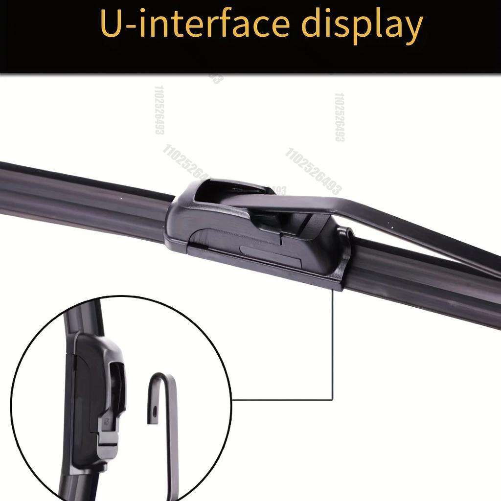 2PCS Car Wiper Blades Universal U-type Soft Rubber Boneless Wiper  Durable Reduce Noise Automotive Wiper 16" 18" 19" 21" 22" 24"