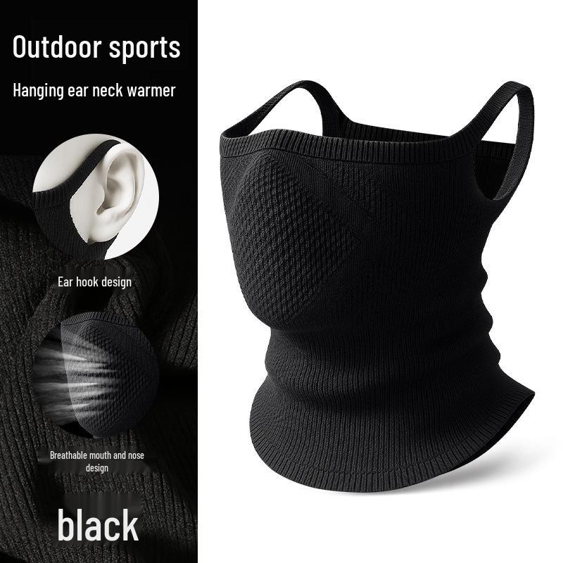Herren Ohrschlaufe Gestrickte Radsport Gesichtsmaske Schal und Nackenwärmer